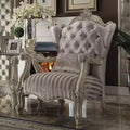33" Versailles Fabric Chair Ivory/Bone White - Acme Furniture: Crescent Traditional Design, No Assembly Required