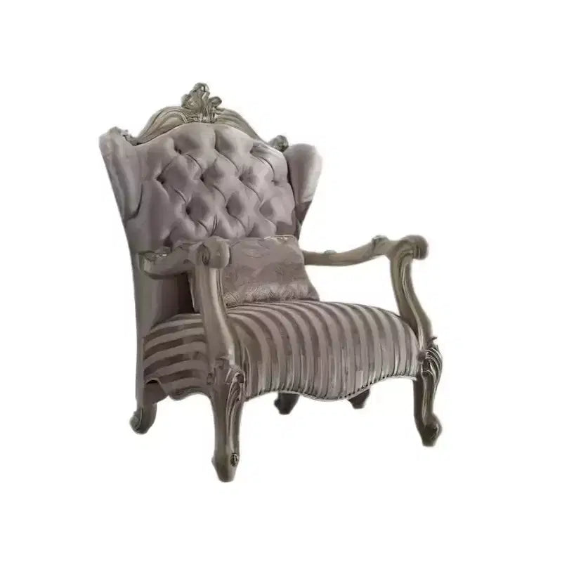 Fauteuil en tissu Versailles de 33 po, ivoire/blanc cassé - Acme Furniture : conception traditionnelle croissante, aucun assemblage requis