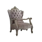 Fauteuil en tissu Versailles de 33 po, ivoire/blanc cassé - Acme Furniture : conception traditionnelle croissante, aucun assemblage requis