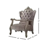 Fauteuil en tissu Versailles de 33 po, ivoire/blanc cassé - Acme Furniture : conception traditionnelle croissante, aucun assemblage requis