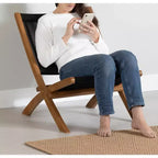 Fauteuil de salon Balka noir/naturel South Shore : fini lustré, cadre en bois, nettoyer les taches, assemblage requis
