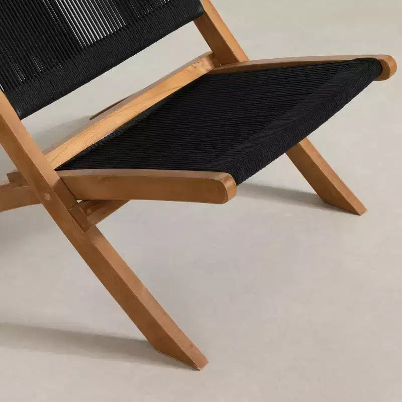 Fauteuil de salon Balka noir/naturel South Shore : fini lustré, cadre en bois, nettoyer les taches, assemblage requis