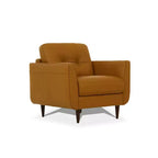Chaise Radwan 35" en cuir de chameau - Acme Furniture : capitonnée, pieds en bois, aucun assemblage requis