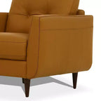 Chaise Radwan 35" en cuir de chameau - Acme Furniture : capitonnée, pieds en bois, aucun assemblage requis