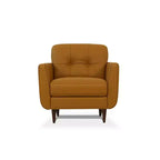 Chaise Radwan 35" en cuir de chameau - Acme Furniture : capitonnée, pieds en bois, aucun assemblage requis
