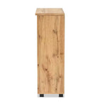 Adalwin Wood Armoire 2 Portes Chêne Brun - Baxton Studio : Organisateur de Chaussures d'Entrée, 5 Étages