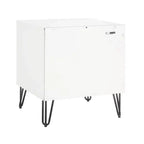 Table de Chevet Manhattan Comfort Dumbo à 1 Tiroir Blanc/Gris Rustique : Cadre Contemporain en MDF, Étagère Ouverte, Finition Texturée