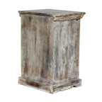 Table de chevet en bois de manguier blanc vieilli Tijeras style bohème, fabriquée à la main – Christopher Knight Home : fabriquée à la main, meuble de rangement, aucun assemblage requis