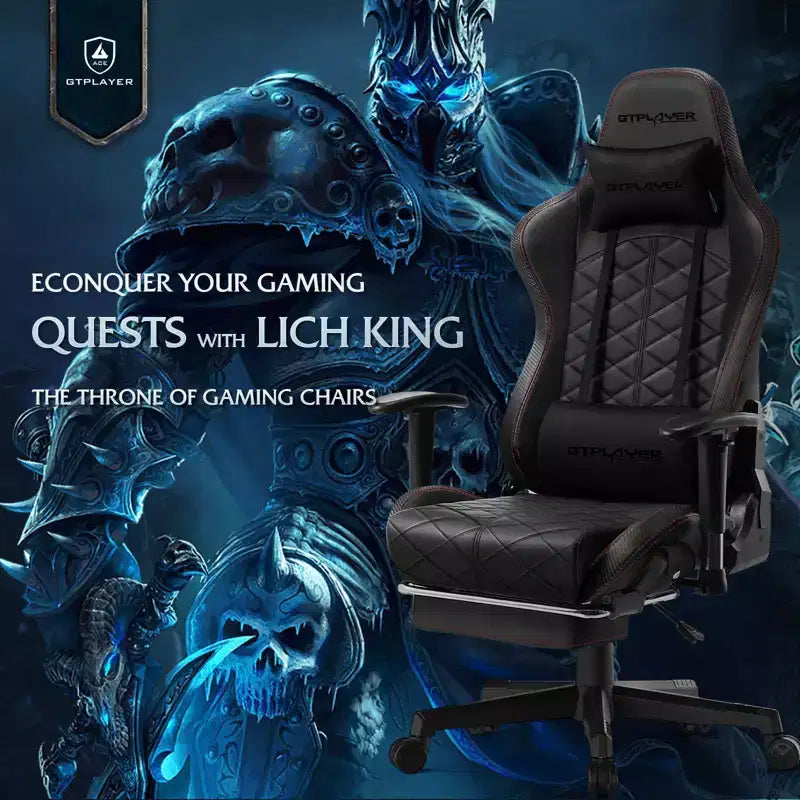 Chaise de jeu GTPLAYER avec haut-parleurs Bluetooth et repose-pieds Fauteuil de bureau à dossier haut Rouge