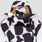 Fauteuil de jeu Ts85 Cow Print Luxx Series Cow - Techni Sport : Rembourrage en velours, mousse à mémoire de forme, réglable