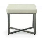Banc de vanité Julia Carolina Living blanc/chrome : piètement chromé en X, rembourré, design moderne