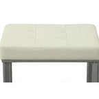 Banc de vanité Julia Carolina Living blanc/chrome : piètement chromé en X, rembourré, design moderne