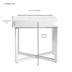 Banc de vanité Julia Carolina Living blanc/chrome : piètement chromé en X, rembourré, design moderne