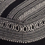 Pouf Wydown Noir/Ivoire - Anji Mountain : Ottoman bohème fait main, motif abstrait, coton texturé, 58,4 x 58,4 x 43,2 cm