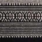 Pouf Wydown Noir/Ivoire - Anji Mountain : Ottoman bohème fait main, motif abstrait, coton texturé, 58,4 x 58,4 x 43,2 cm