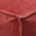Pouf Costa Velvet Blush - Threshold™ : Repose-pieds carré moderne capitonné, Aucun assemblage requis