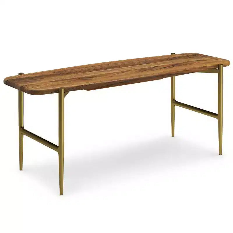Banc WyndenHall Fleetwood Mid-Century 46 po en bois d'acacia massif naturel