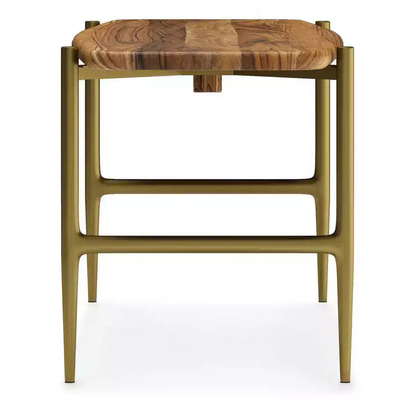 Banc WyndenHall Fleetwood Mid-Century 46 po en bois d'acacia massif naturel