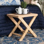 Farica Natural Rattan and Mahogany Accent Bench Brown - bali & pari: Handwoven, No Assembly Required