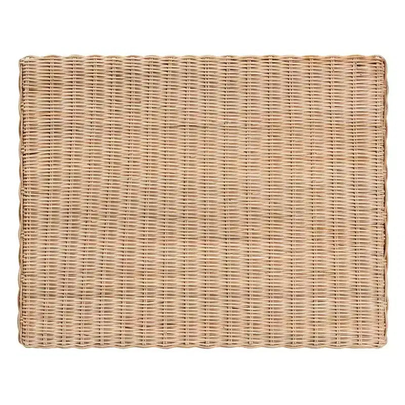 Banc d'appoint Farica en rotin naturel et acajou brun - bali & pari : Tressé à la main, aucun assemblage requis
