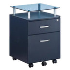 Rolling and Locking File Cabinet Gray - Techni Mobili: Secure MDF Office Storage, 5 Casters, Lockable Drawers