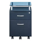 Classeur roulant et verrouillable gris - Techni Mobili : Rangement de bureau sécurisé en MDF, 5 roulettes, tiroirs verrouillables