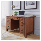 Bureau piédestal Tahoe Executive – Érable vieilli – Home Styles : Bois dur, mobilier de bureau moderne Mid-Century