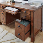 Bureau piédestal Tahoe Executive – Érable vieilli – Home Styles : Bois dur, mobilier de bureau moderne Mid-Century