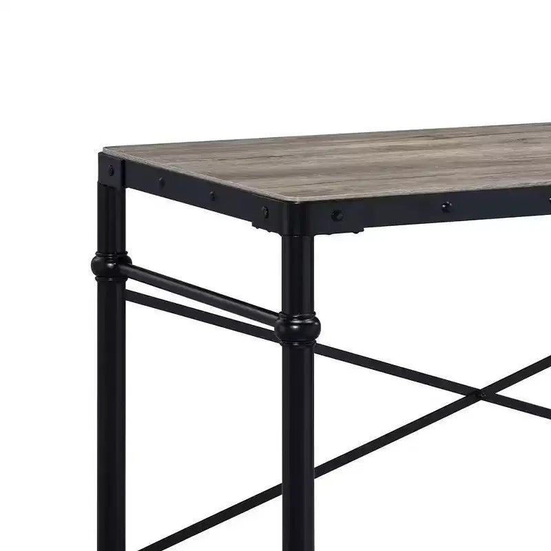 Bureau d'écriture Oklarth 47" Finition chêne rustique/noir - Acme Furniture : poste de travail pour bureau à domicile, sans rangement