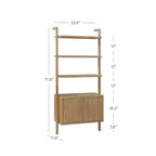 Étagère cannelée en bois Jasper de 71,9 po, ensemble de 4, de Nathan James, brun