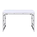Steve Silver Co. Contemporary Adina Desk White: Modern Laminated Surface, Metal Frame, No Storage