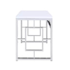 Steve Silver Co. Bureau Adina contemporain blanc : Surface stratifiée moderne, Structure en métal, Pas de rangement
