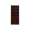 72" Huntington Club Wood Bookcase with Doors Cherry - Martin Furniture: Sturdy Hardwood, 6 Shelves, No Assembly Required