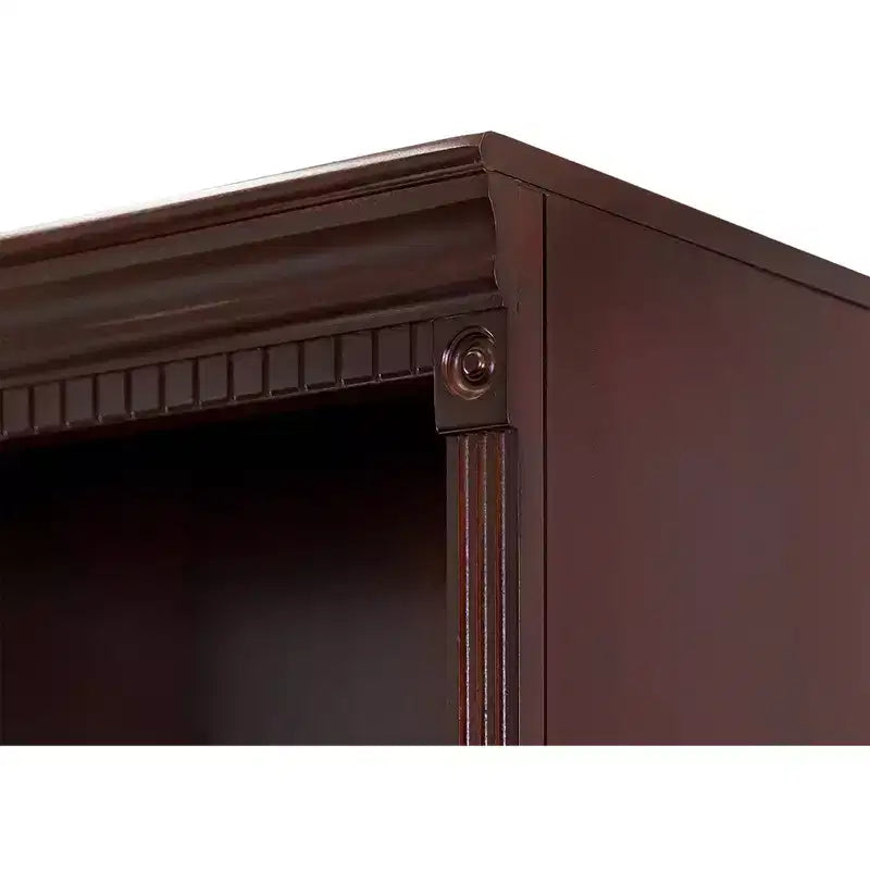 Bibliothèque en bois 72 po Huntington Club avec portes Cerisier - Martin Furniture : Bois franc robuste, 6 étagères, aucun assemblage requis