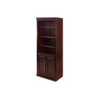 Bibliothèque en bois 72 po Huntington Club avec portes Cerisier - Martin Furniture : Bois franc robuste, 6 étagères, aucun assemblage requis