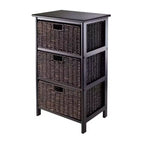 28.62" Omaha Storage Rack with Baskets Black - Winsome