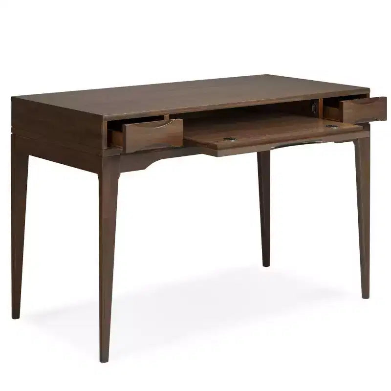 Petit bureau Pearson brun noyer - WyndenHall : style exécutif 48", tiroir pour clavier, classeur