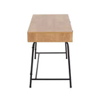 Bureau informatique Casper en acier et bois noir/marron - LumiSource : Cadre métallique robuste, plateau rectangulaire, tiroir de rangement