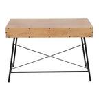 Bureau informatique Casper en acier et bois noir/marron - LumiSource : Cadre métallique robuste, plateau rectangulaire, tiroir de rangement