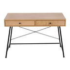 Bureau informatique Casper en acier et bois noir/marron - LumiSource : Cadre métallique robuste, plateau rectangulaire, tiroir de rangement