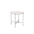Acme Furniture Brecon Accent Table White Oak/Chrome Finish