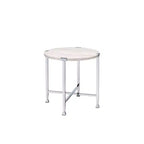 Acme Furniture Brecon Accent Table White Oak/Chrome Finish