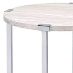 Table d'appoint Brecon Acme Furniture Chêne blanc/Finition chromée