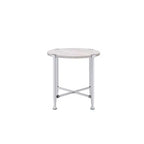 Table d'appoint Brecon Acme Furniture Chêne blanc/Finition chromée