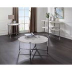 Table d'appoint Brecon Acme Furniture Chêne blanc/Finition chromée