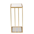 Table d'appoint en C Parkin Metal avec plateau en marbre doré - Baxton Studio