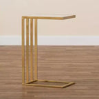 Table d'appoint en C Parkin Metal avec plateau en marbre doré - Baxton Studio