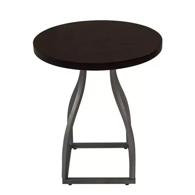Table d'appoint HomePop Lindsay à piètement métallique, couleur Terre d'ombre naturelle