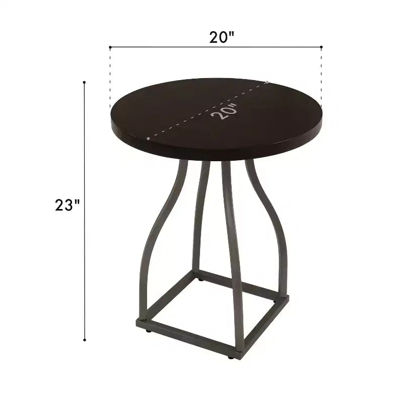 Table d'appoint HomePop Lindsay à piètement métallique, couleur Terre d'ombre naturelle