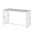 Marcha Glam Rectangle Sofa Table Chrome - HOMES: Inside + Out: Entryway, Tempered Glass Top